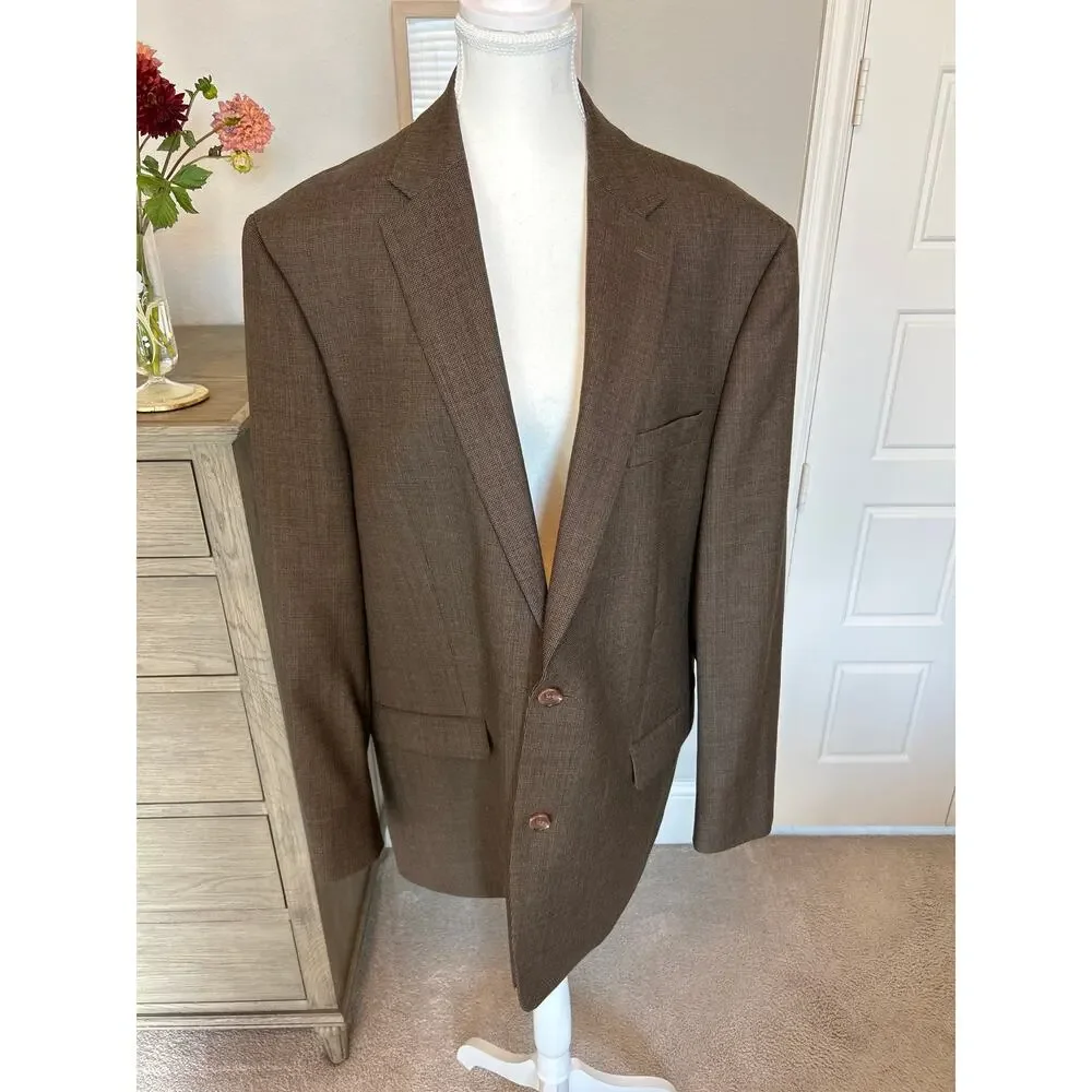 Lauren Ralph Lauren | Brown 100% Wool Mens Single Breasted Blazer | 44L
